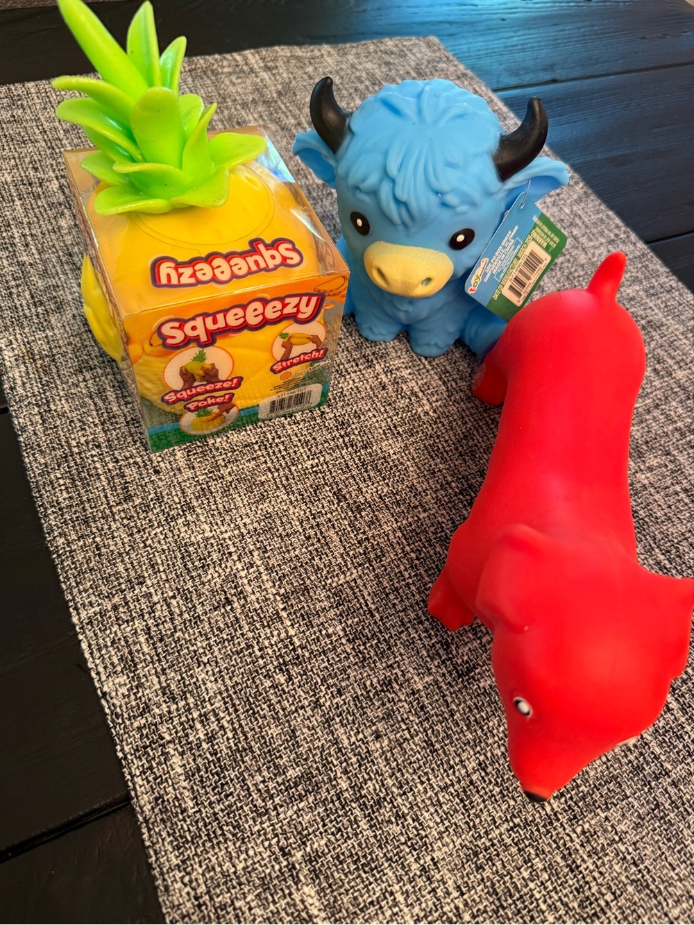 Jumbo squishy bundle- pineapple, highland cow, and red dog